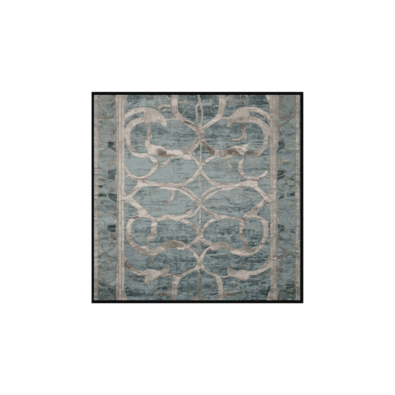 Tapis gris lavable à la machine, Carré 5 pi