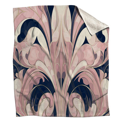 Pink Floral Abstract Blankets