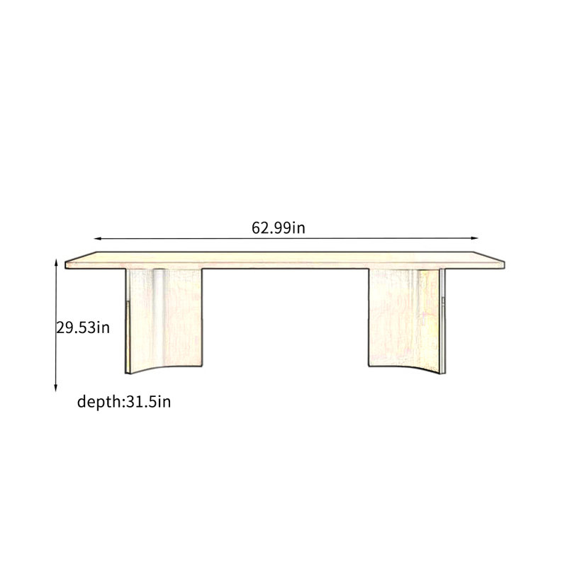 Efstratia, Blanc / Blanc, H 29,53 po x L 62,99 po x l 31,5 po