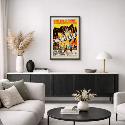 Tarantula Classic Sci Fi Horror Movie Poster Artwork, Retro Creature Feature Pictures, Framed Canvas Giclee Print Wall Art