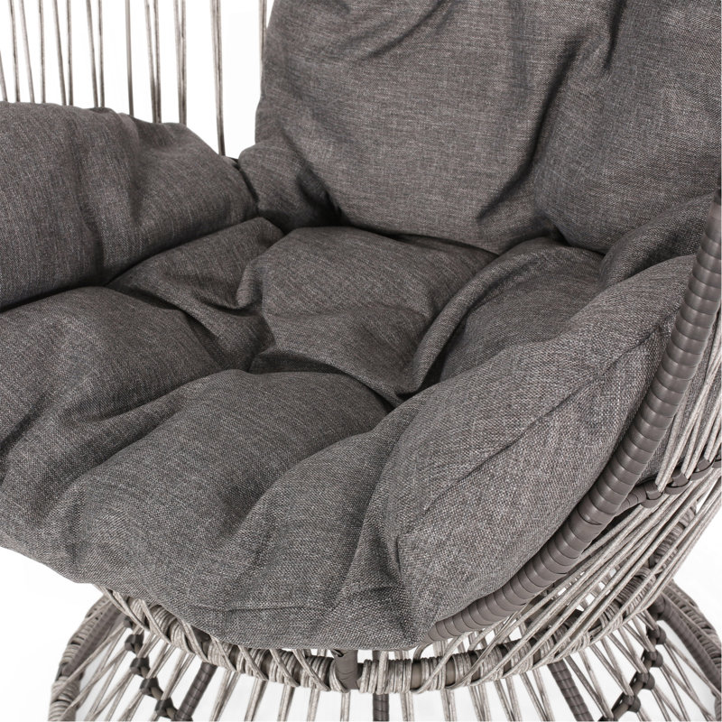 Fauteuil de patio pivotant, Coussin taupe / structure grise