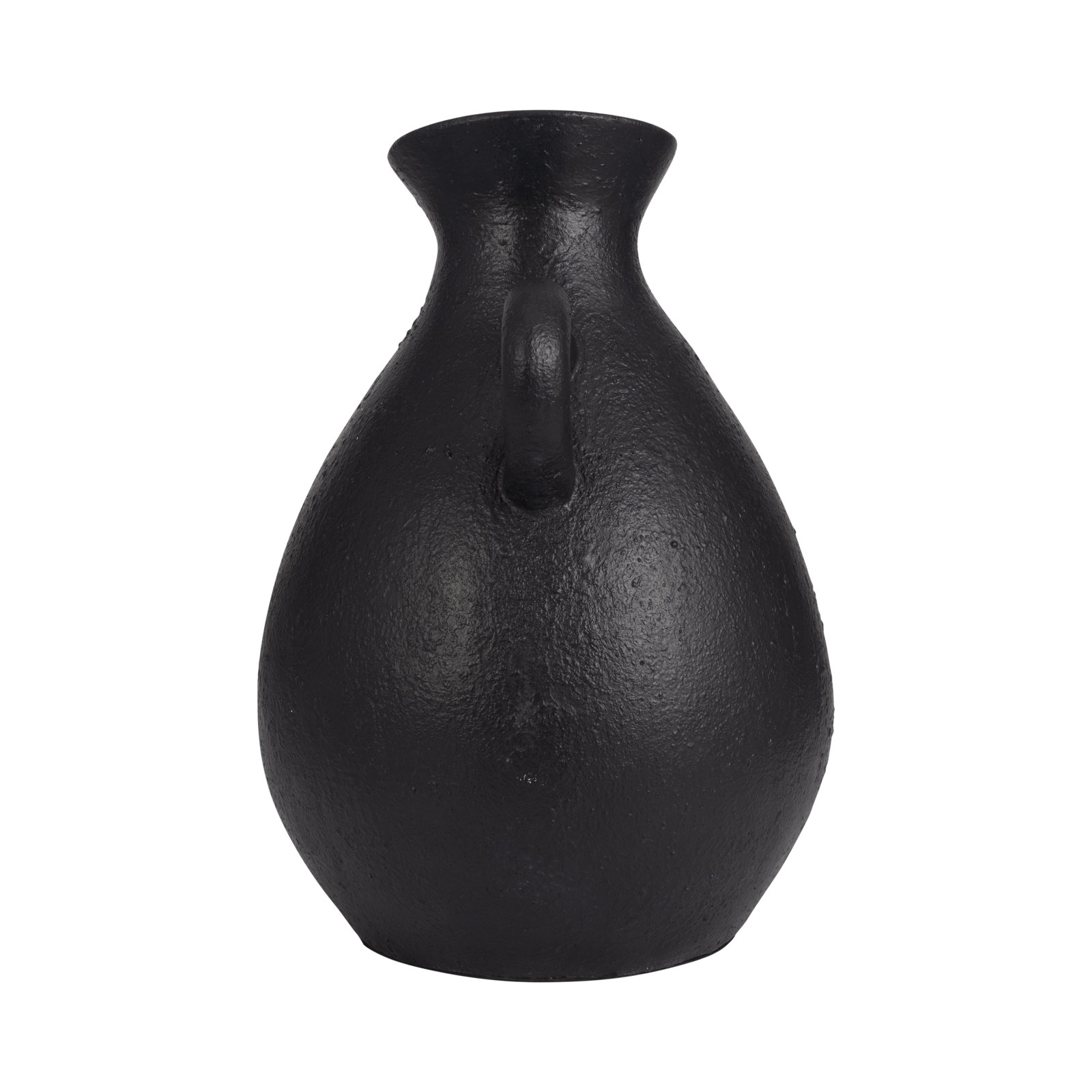 Raja Terracotta Table Vase, Textured Black