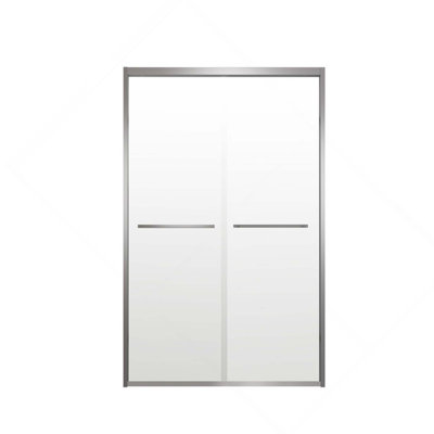 Porte de douche coulissante double en verre trempé transparent 1/4 "(6mm)