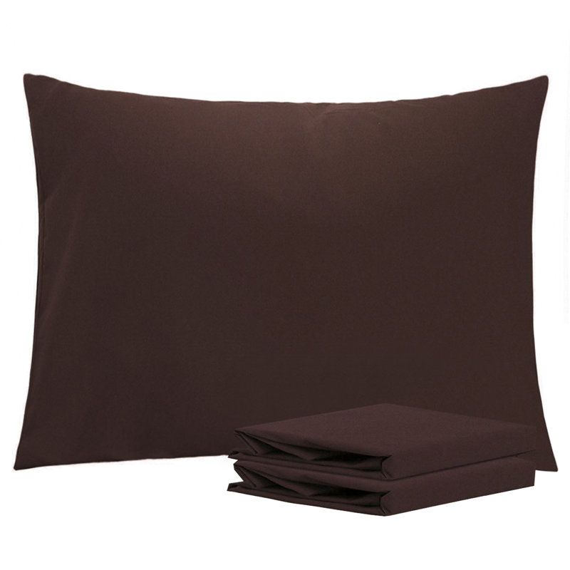 Bed Pillowcases, 1800 Brushed Microfiber Pillow Cases with Envelope Closure - NTBAY, Dark Brown, Standard
