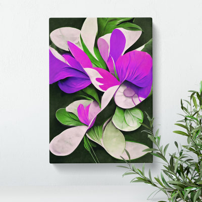 Flowers Abstract No.5 - Wrapped Canvas