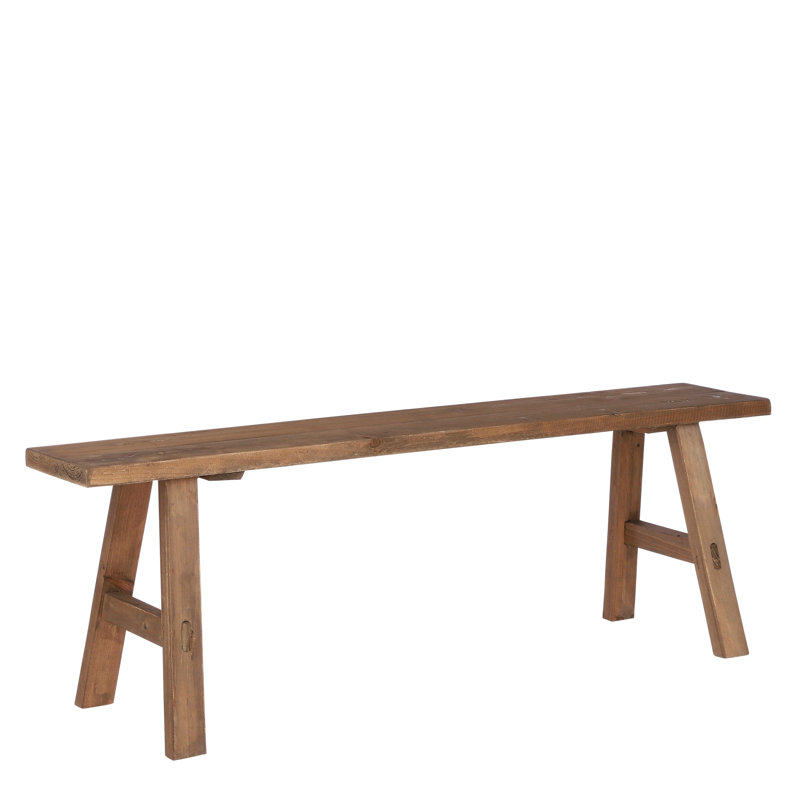 Raef Solid Wood Bench, 29.5cm H x 108cm W x 36.5cm D