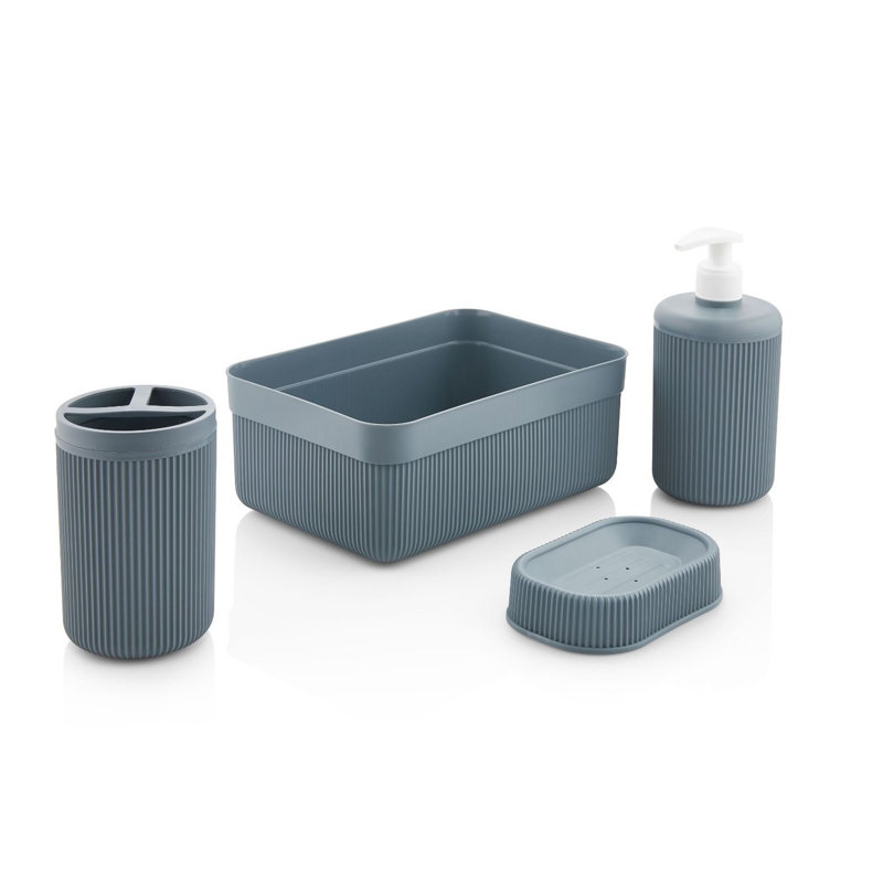 Ensemble d'accessoires de salle de bain 4 pièces, Gris anthracite
