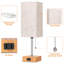 Ensemble de 2 lampes de table pour la chambre à coucher, à intensité variable 3 couleurs 15 po, avec chaînette et prises de courant, 2 ampoules incluses-117987414-117987419