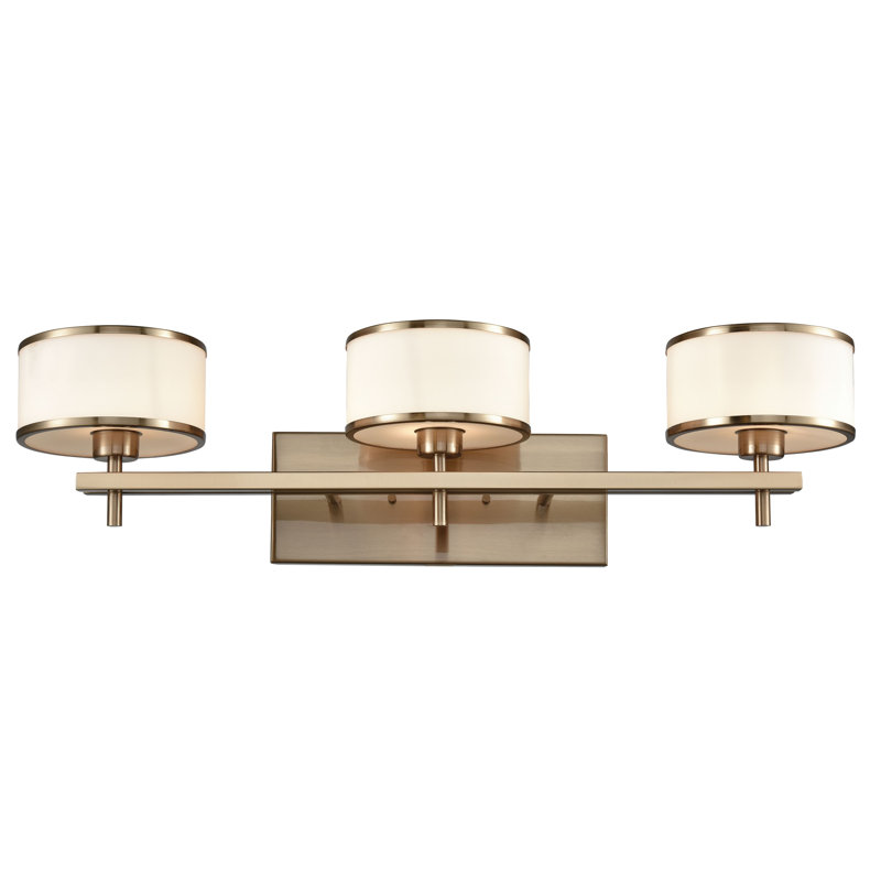 Éclairage pour salle de bain 3 lumières Hinman - laiton satiné 29 po, 8" H x 29" W x 8" D, Trois lumières