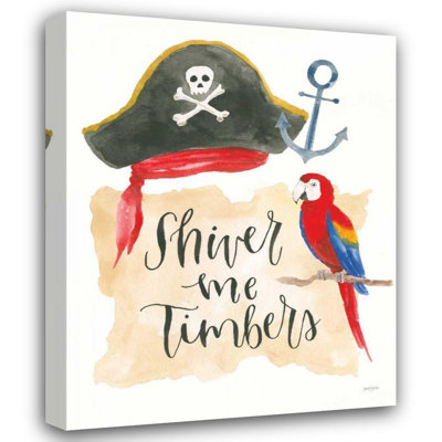 Trinx Jackson, Jenaya Gallery Wrapped Canvas Art Titled: Pirates III on White
