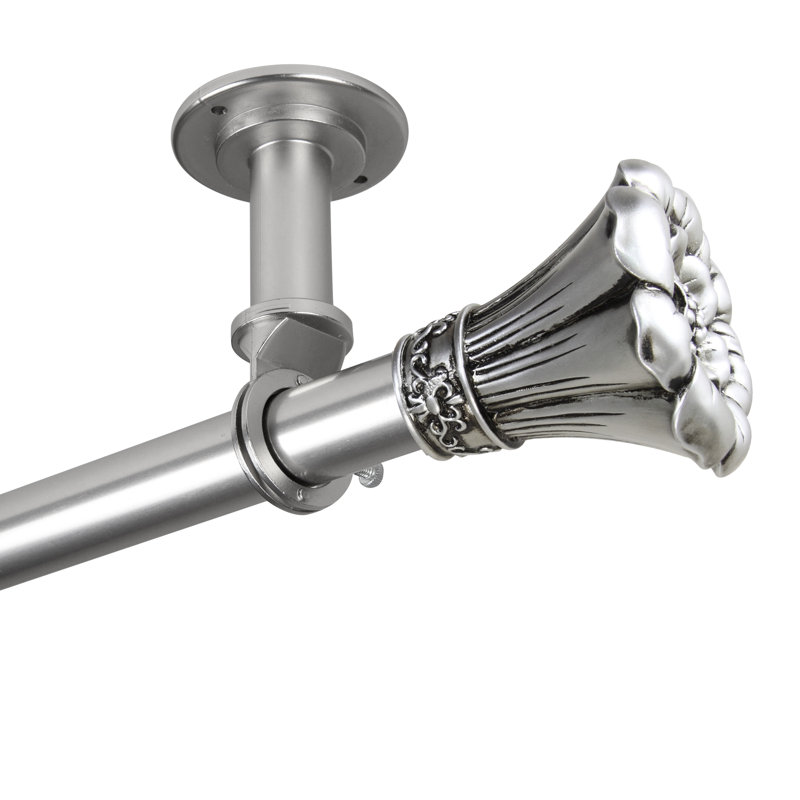 Tringle à rideaux simple réglable 1 po Addileigh, Nickel satiné, 160" - 240"