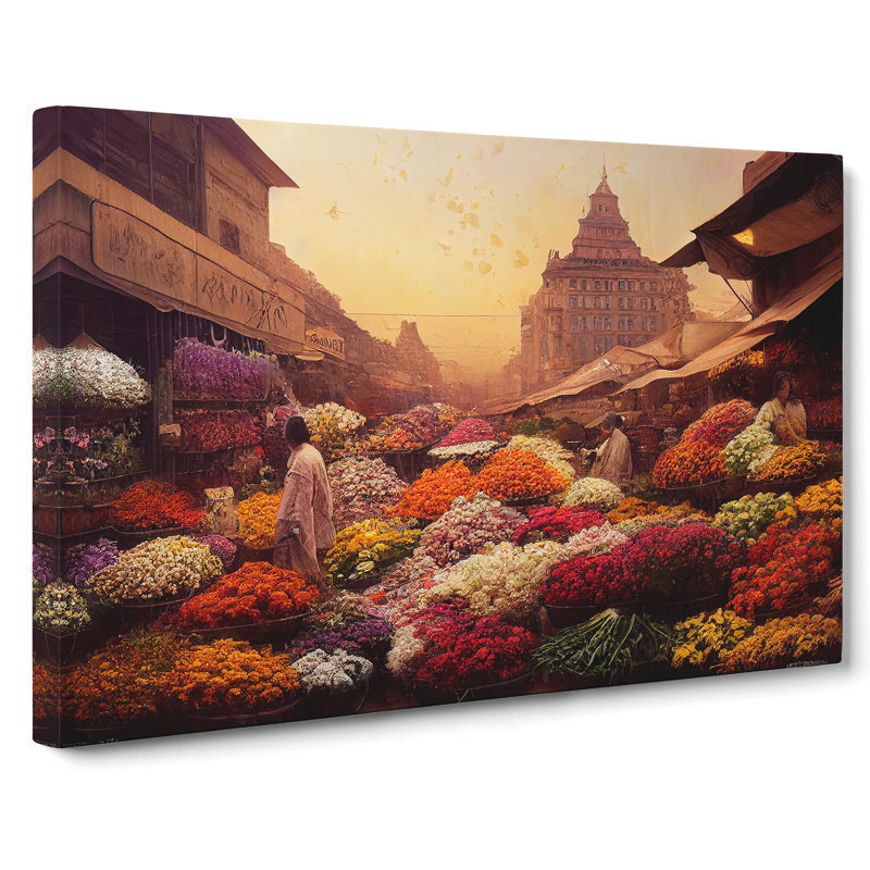 Traditional Flower Market Vol.2 - Wrapped Canvas Print, 35cm H x 50cm W x 3cm D