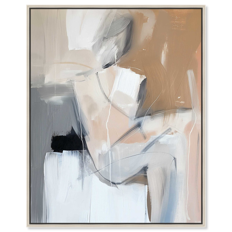 «Slow Transitions Boho Elegant Abstract» par Art Remedy, Cadre argenté, H 25 po x l 21 po