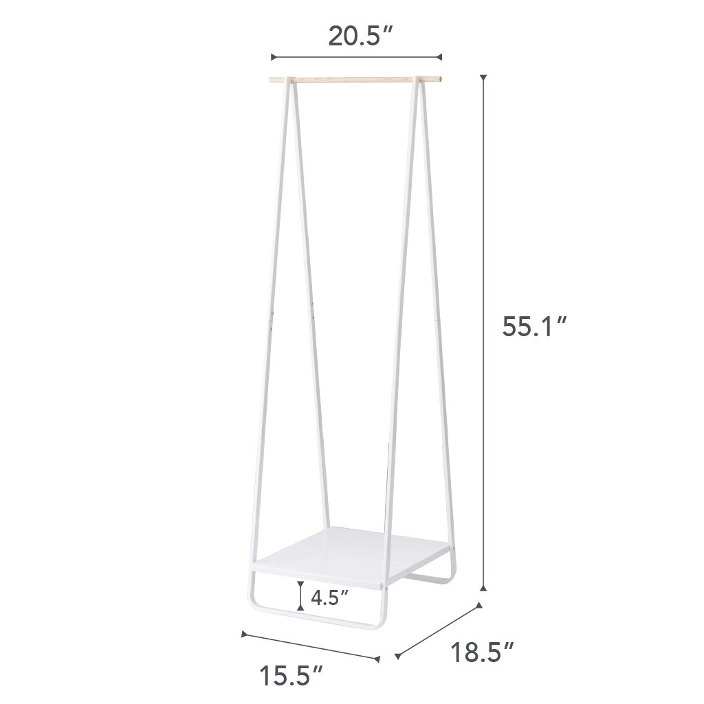 Yamazaki Home Freestanding Clothes Rack, White