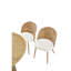 Table de salle à manger extensible en bois massif + chaises de salle à manger en osier brun 2 pièces de style médiéval bohémien avec coussins en éponge blanc doux-1242720218-1242720221