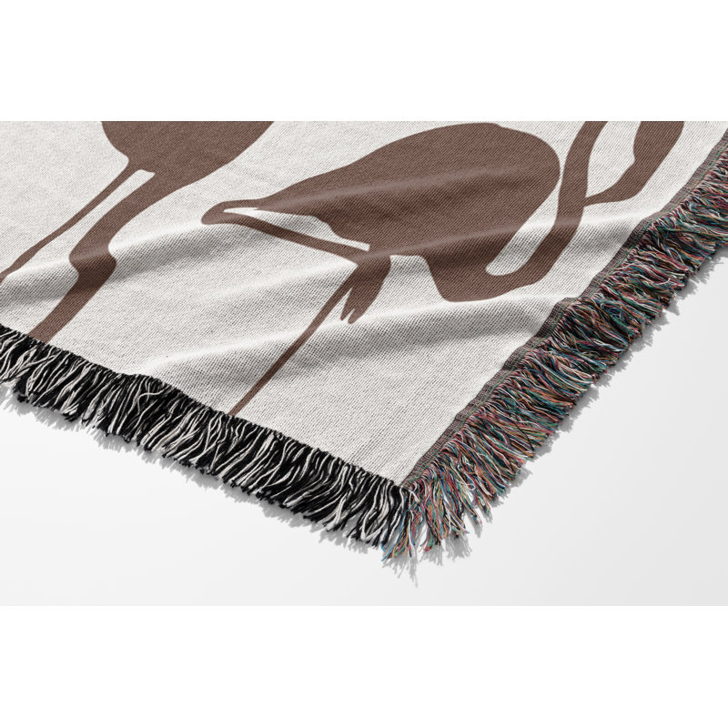 Jeté en mélange de coton Vixo Flamingo, Brun rouille / blanc cassé, L 70 po x l 50 po