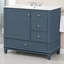 Meuble-lavabo autoportant de 91 cm (36 po) en bois massif et MDF, couleur gris-bleu, avec lavabo en céramique intégré et rangements.-547769124-547769127