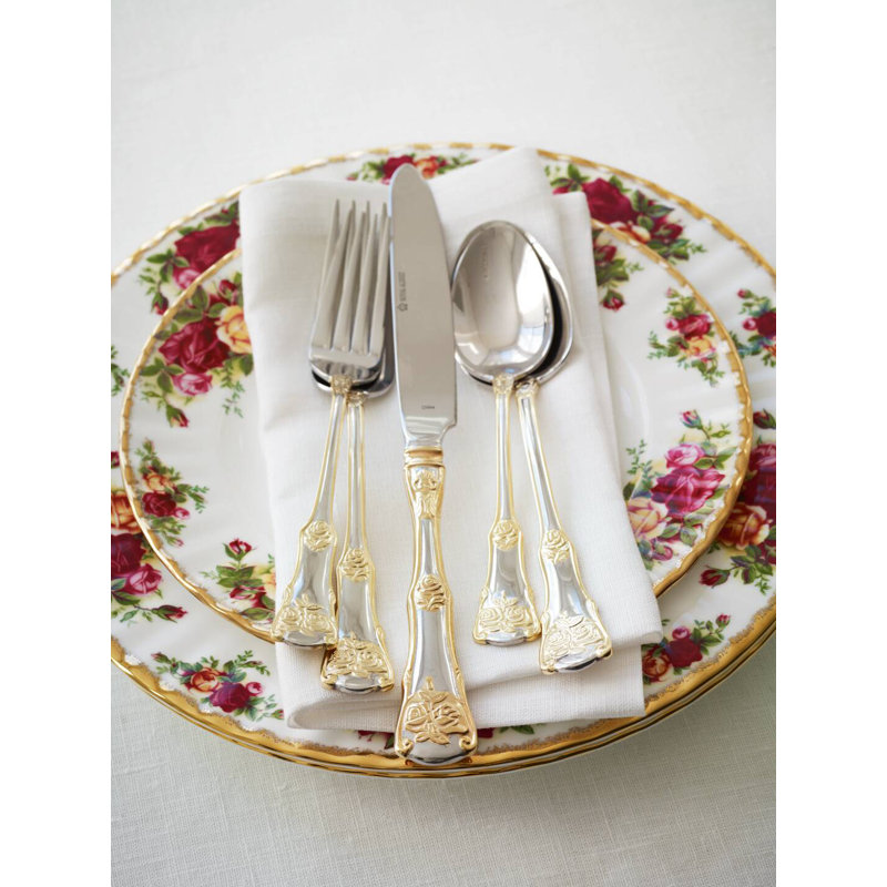 Old Country Roses 20 - Piece Stainless Steel Flatware Set - Service for 4