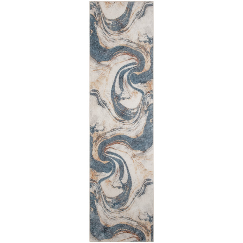 Tapis d'intérieur moderne ivoire Nourison Astra, Tapis de couloir 2 pi 2 po x 8 pi