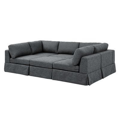 6 - Piece Upholstered Sectional With Skirt