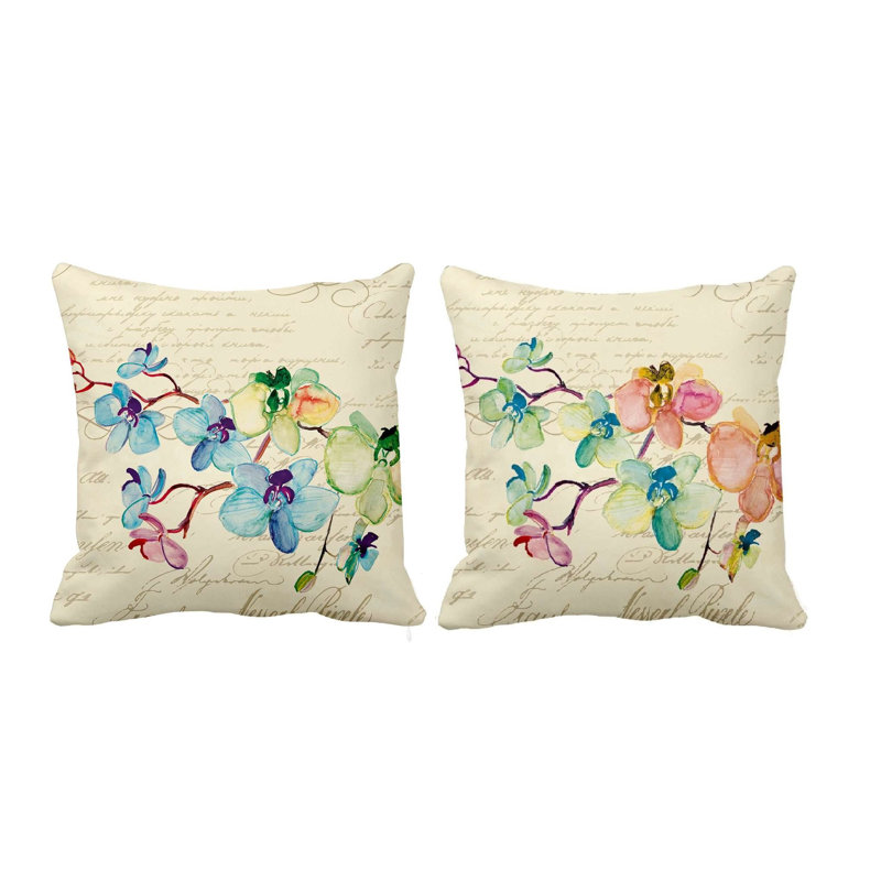  Housse de coussin Orchid, Beige/bleu