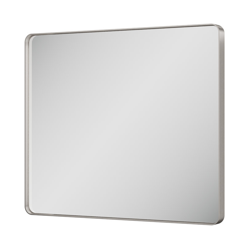 Miroir d'appoint Tyro, 42 po x 36 po, Rectangulaire, Nickel