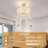 22" Indoor Gold Floral Glass Ceiling Fan with Light Kit, Remote Control, 7 Reversible Blades, DC Motor for Bedroom, Dining Room, Study，Living Room-1248157972