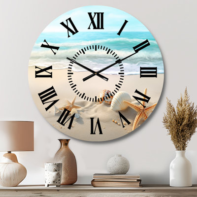 Horloge murale étoile de mer et coquillages I