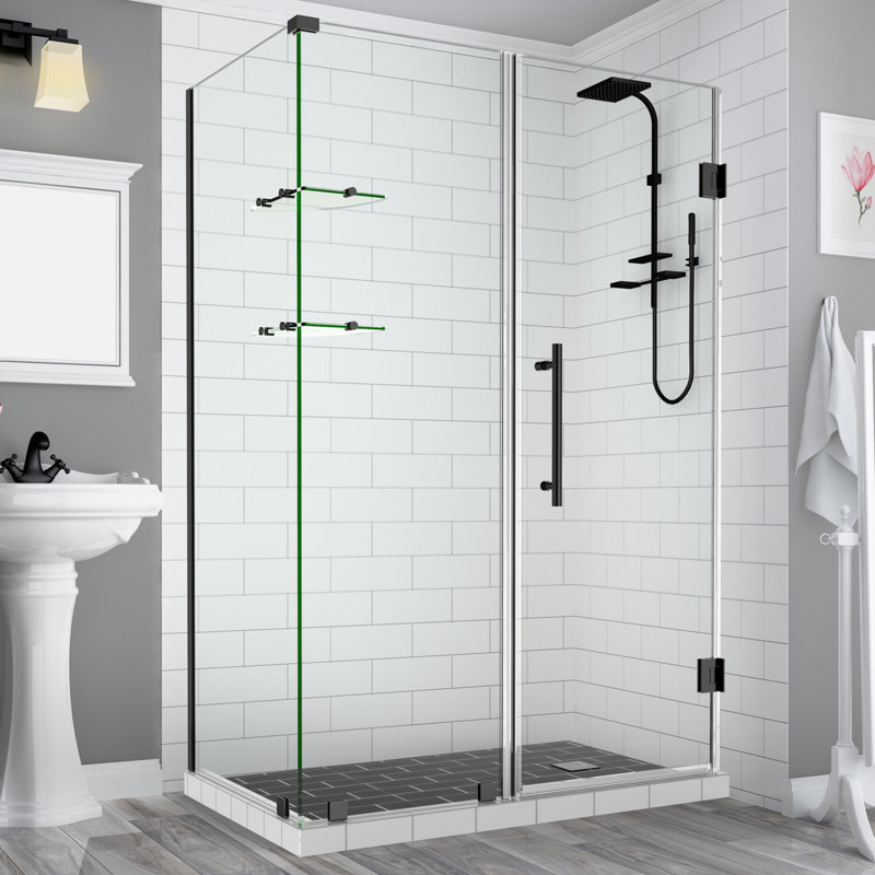 Cabine de douche rectangulaire à charnière 36 x 72 po bromley