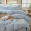 Ensemble de housse de couette rayé 100% coton délavé DONEUS-113054932-113054930