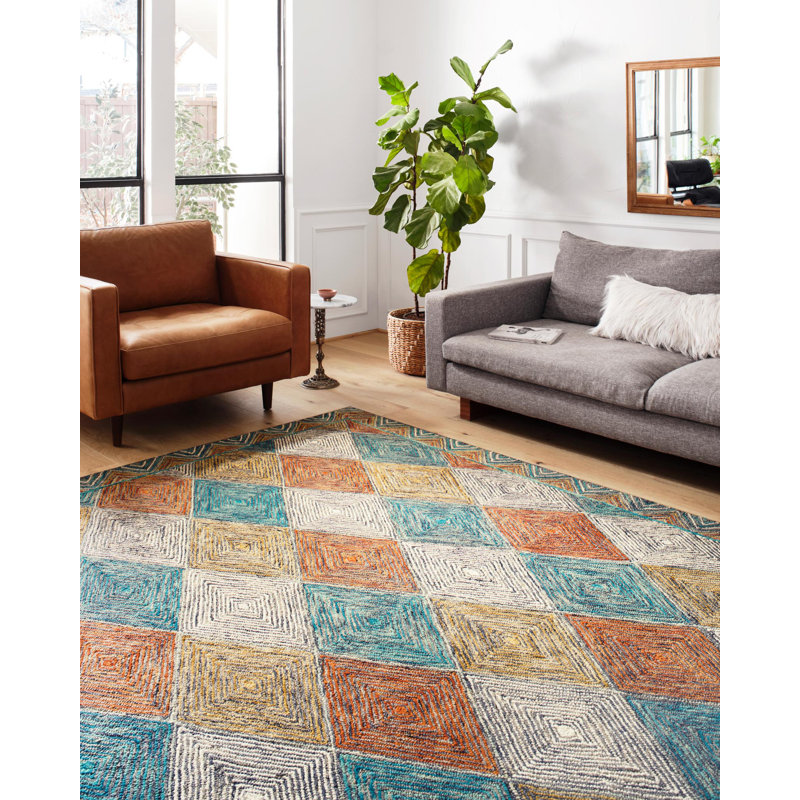 Morecambe Hand Hooked Wool Indoor Rug, Rectangle 7'9" x 9'9"