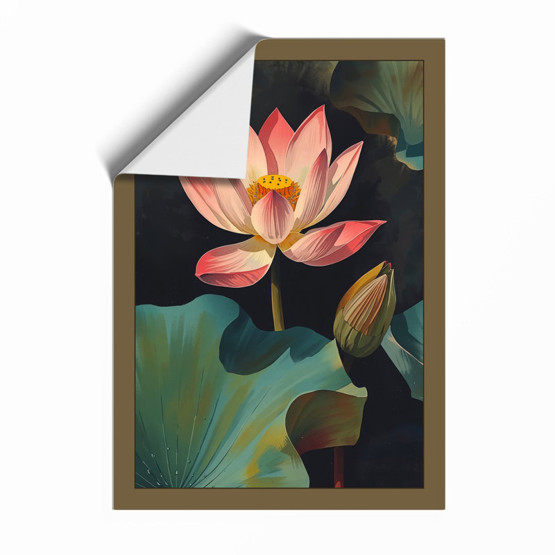 Lotus Bloom Botanical - Framed Print, A2 - 59.4 x 42.0 cm, Unframed