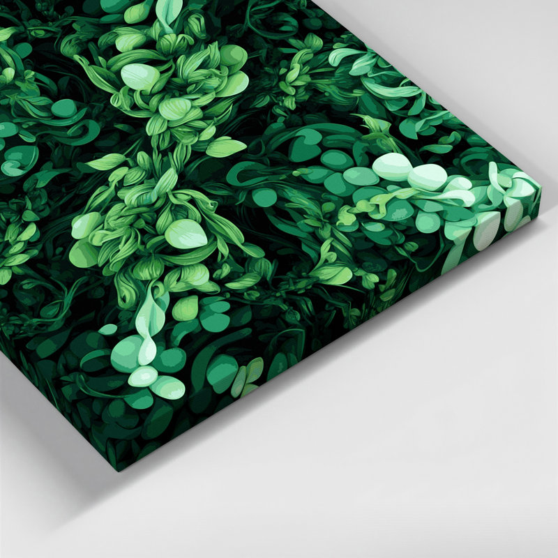 Digital Abstraction 52 Green Canvas Wall Art, 8" H x 8" W