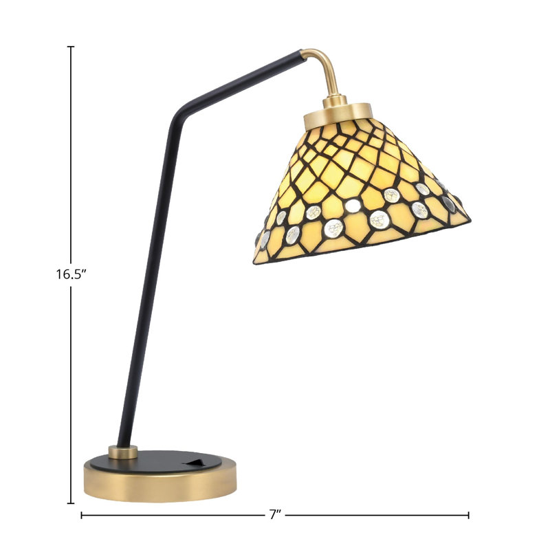 Lampe de bureau en acier inoxydable Antraprécédent, Noir mat / laiton