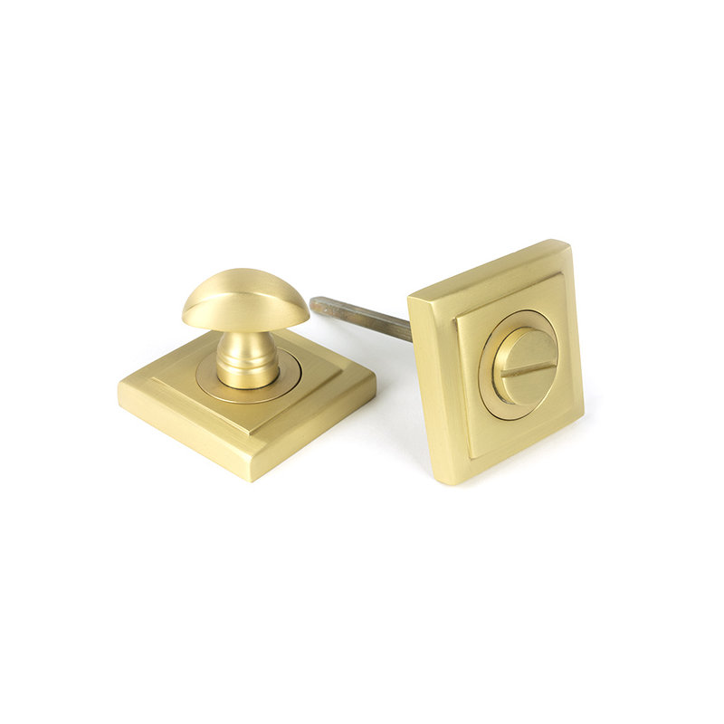 Concealed Satin Brass Round (Square) Thumbturn