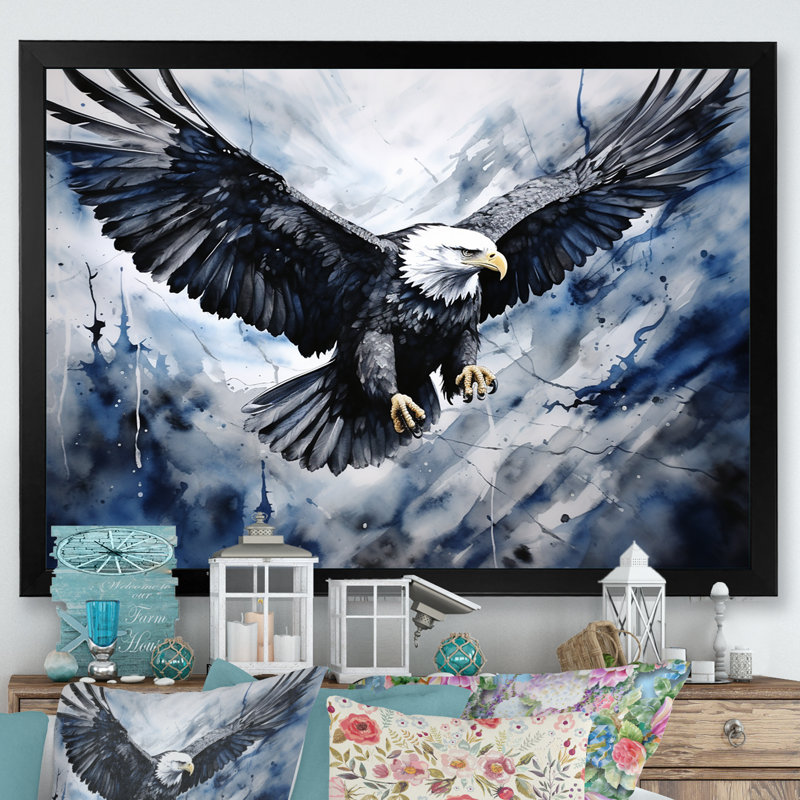 Prismatic Majestic Bold Eagle III sur toile, H 24 po x l 32 po x P 1 po, Cadre simple noir