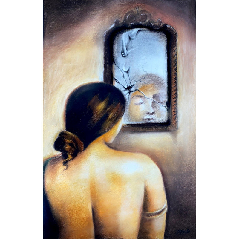 Fille dans le miroir | Peinture de Yogyata Gadia