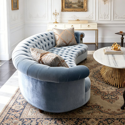 Canapé en velours bleu l 102,36 po