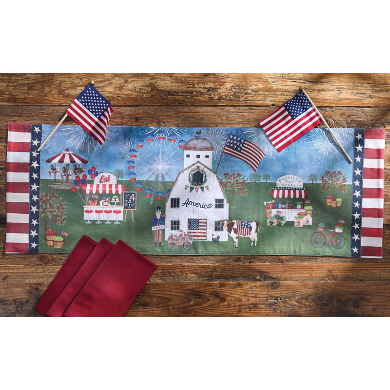  Hometown Celebration Patriotic Table Runner 14" x 42"