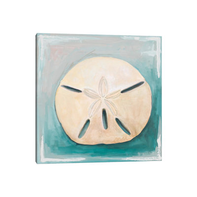 Sand Dollar On Teal by Diannart - Wrapped Canvas Gallery-Wrapped Canvas Giclée