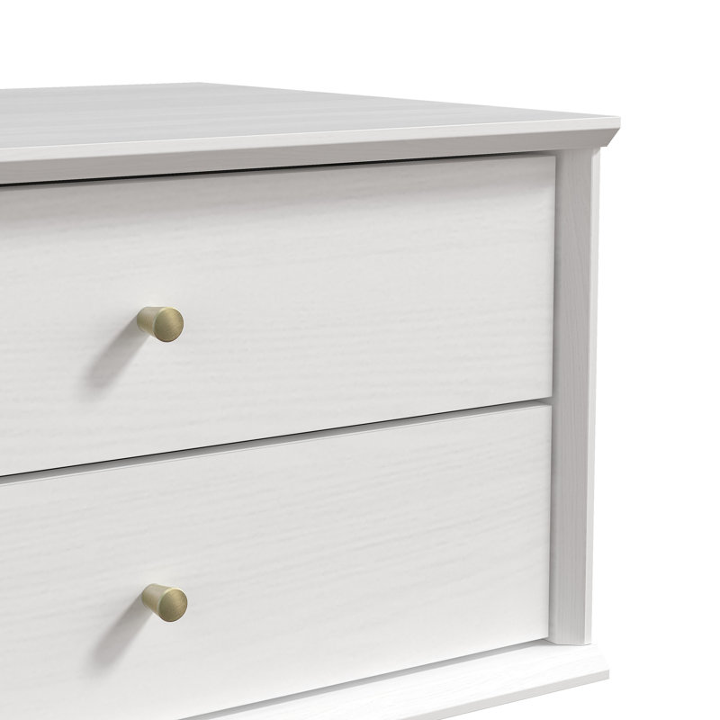 Branquinha 2 Drawer 22" H Nightstand (Set of 2), Pearl White Oak/Oslo Oak, Set of 2