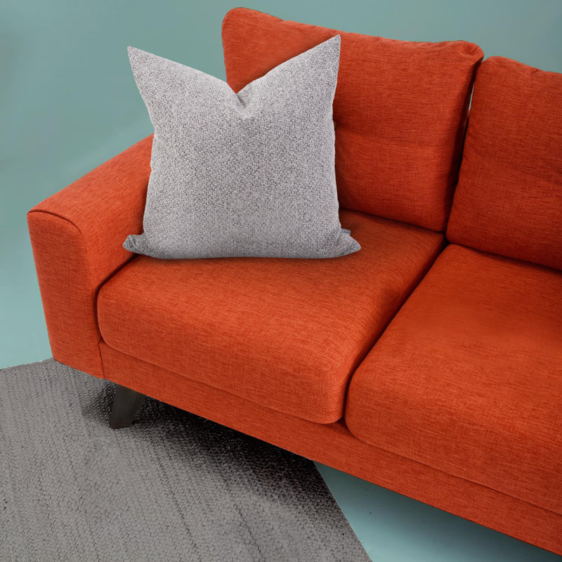 Coussin décoratif, Panama / chocolat, 20 po x 20 po, Polyester/ Bourre en polyester