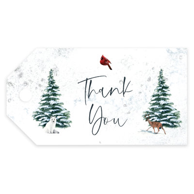 Étiquette-cadeau Snowy Woodland Forest