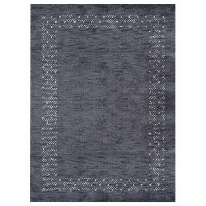 Tapis écologiques en laine nouée à la main de style tissé à la main Manns, Rectangle 9 pi x 12 pi