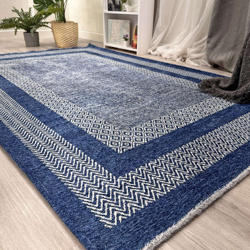 Tapis en coton tissé lavable Alfa, Rectangle 6 pi 5 po x 9 pi 5 po