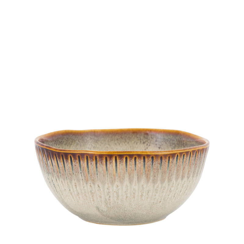 Organic Ridged Bowl Stone (4pk) 160x70mm