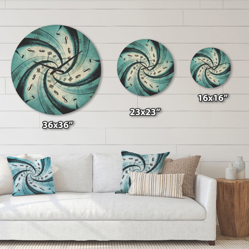 Time Vortex Spiral - Horloge murale moderne en bois, Grand