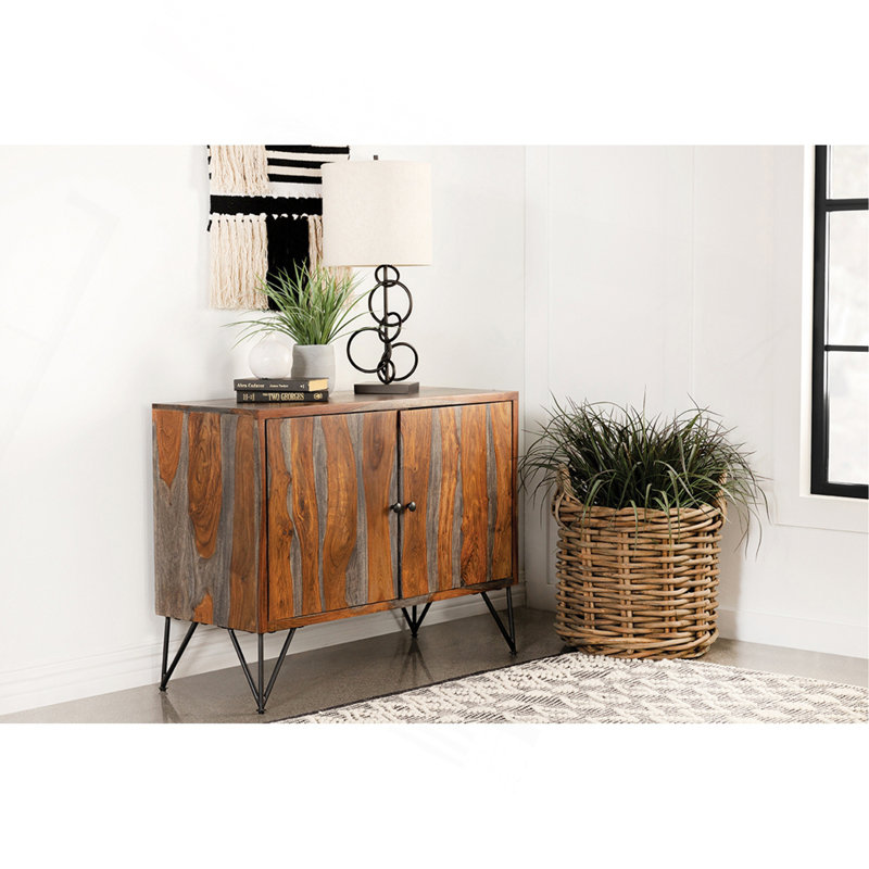 Komomo Grey 1-Adjustable Shelf Accent Cabinet, Gray