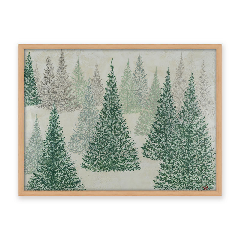 Nature Inspired "Ethereal Pines" Canvas Wall Art By Karen Biery, 16" H x 24" W x 1.125" D, Framed Print, Brown