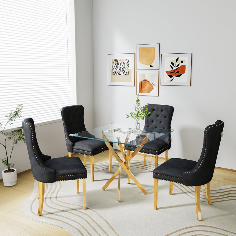 Ensemble repas, Noir et or, 5, Doré